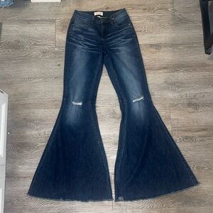 Bell bottom Shyanne jeans distressed size 26 with 34 inch inseam western cowboy